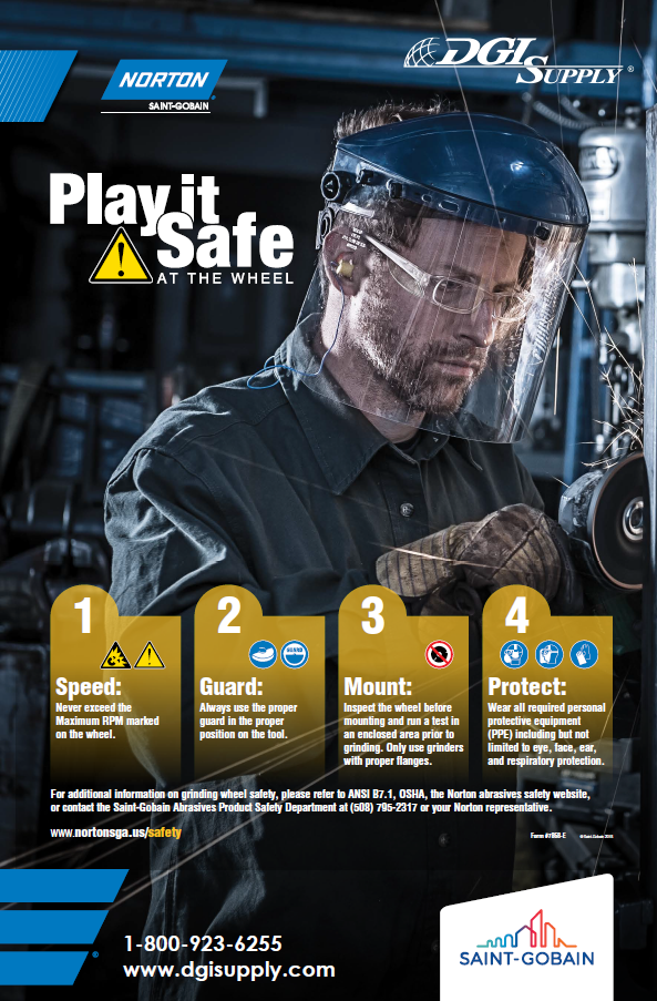 Norton Abrasives - Play it Safe at the Wheel Poster